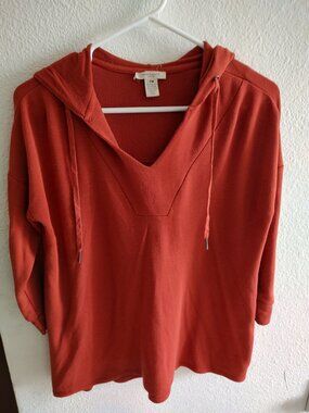 Westbound Petites V-Neck drawstring hoodie Sweatshirt